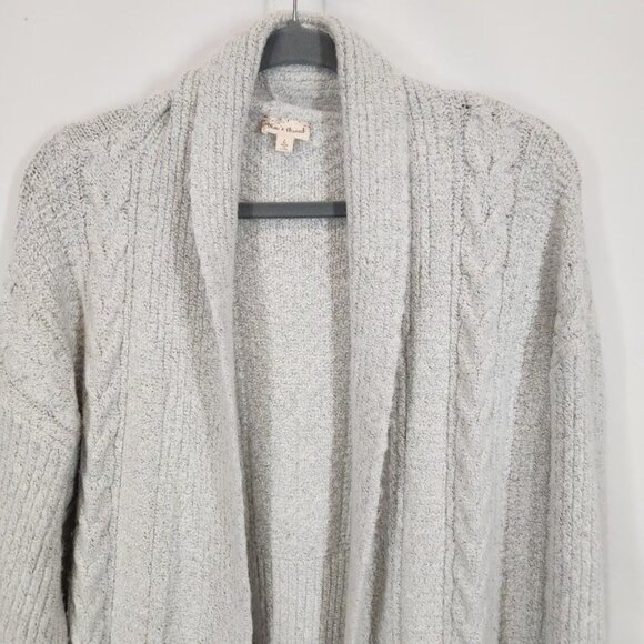 Hem & Thread Cable Knit Longline Cardigan in Gray - Size Large - Picture 2 of 8
